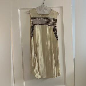 Astr Cream Sleeveless Embroidered Mini Dress